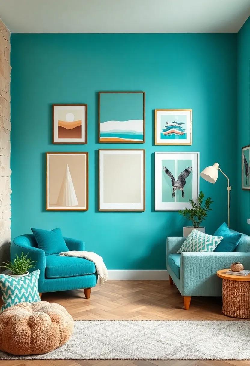 Teal and Beige⁢ Prints: Hang‌ framed prints or canvas art that showcases⁢ a ​mixture of both colors, creating a⁤ cohesive gallery wall that sparks delight