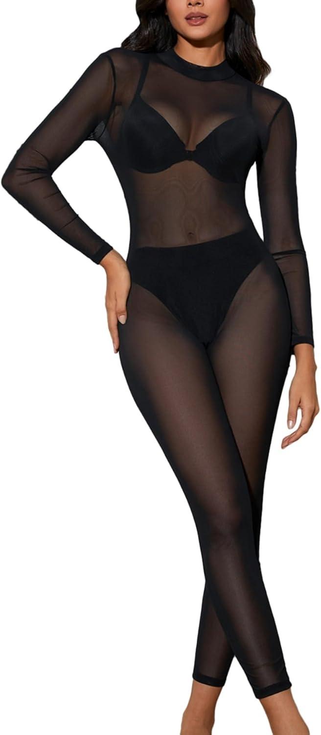 MakeMeChic Women's Sheer Mesh jumpsuit: What we noticed