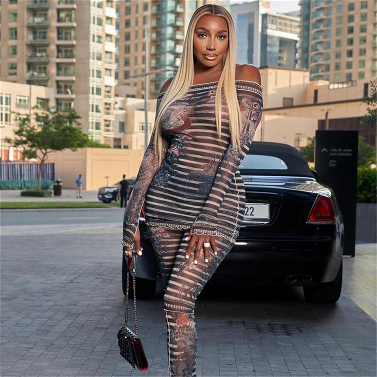 Ksotutm Sexy Club​ Outfits⁢ for Women Mesh Print‌ Set we tested