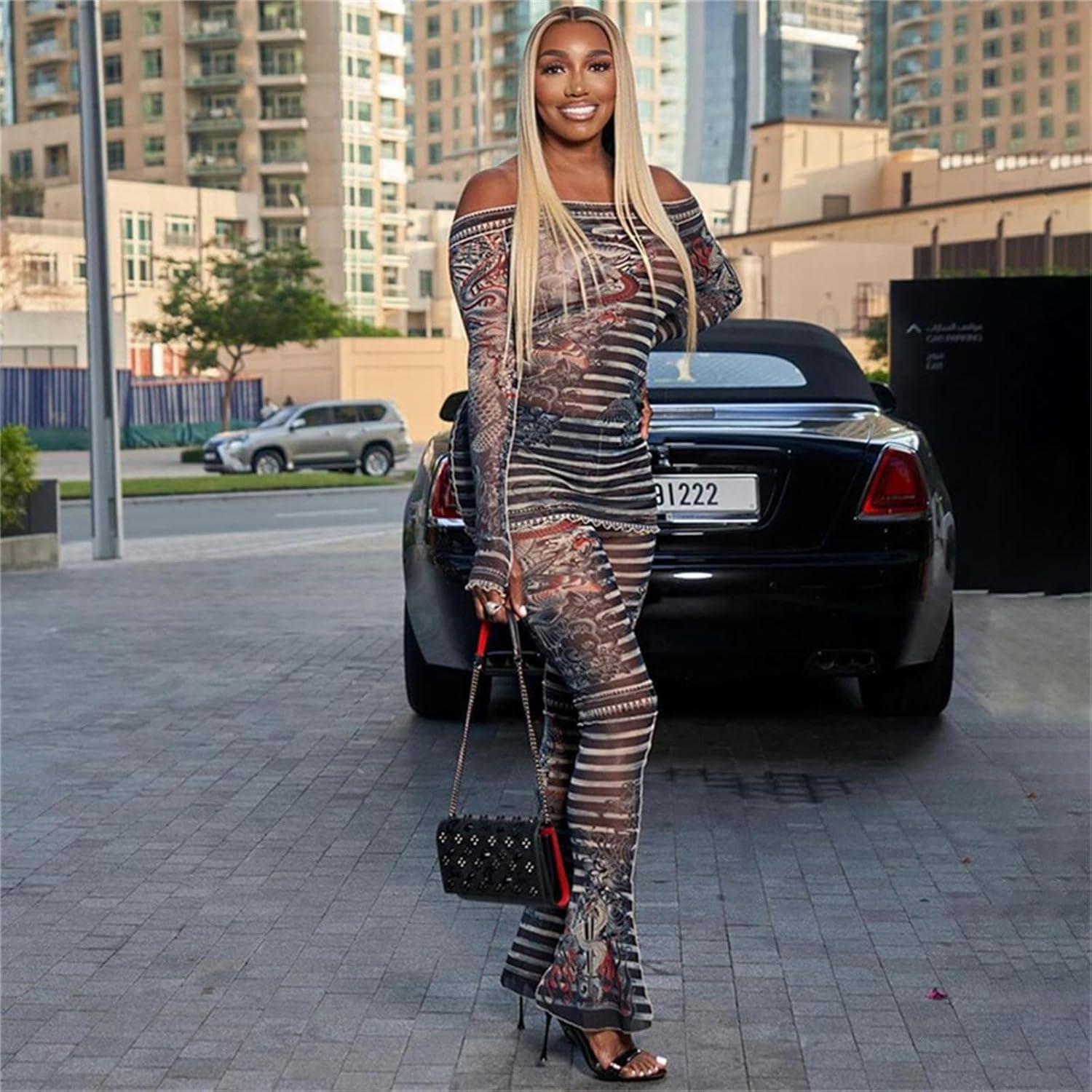 Ksotutm Sexy Club Outfits for Women Mesh Print Set we tested