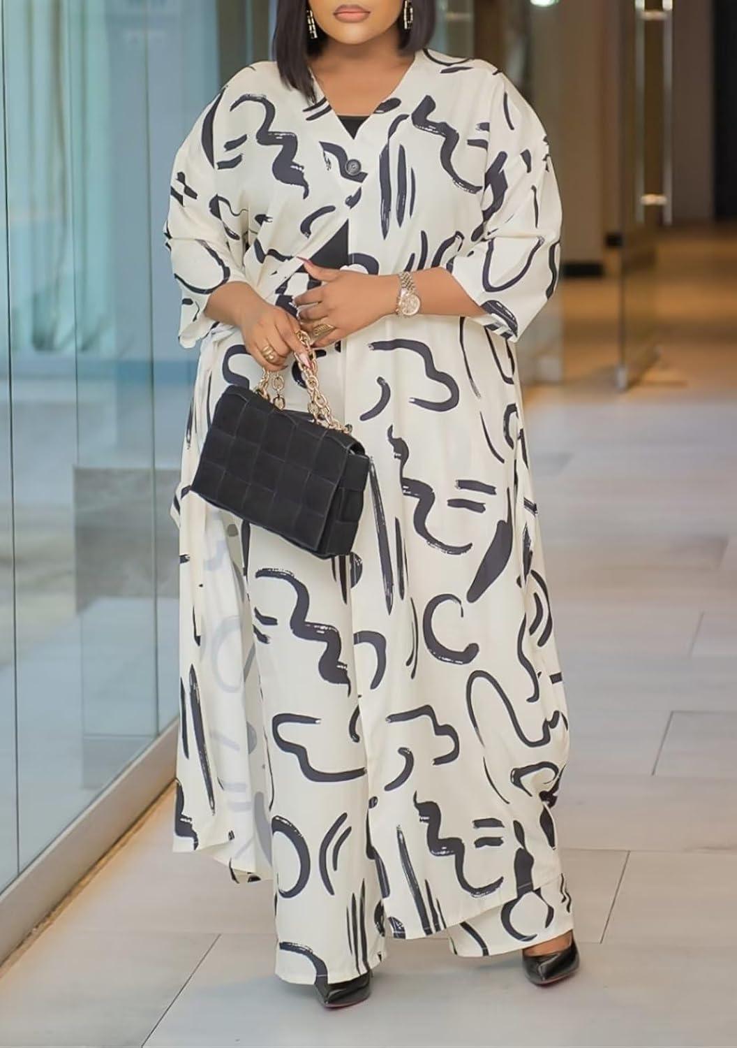 LROSEY Fall African Caftans 2-Piece Outfits: we tried them