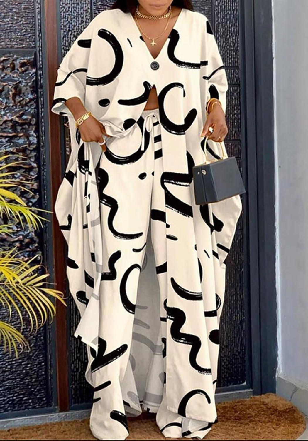 LROSEY Fall African Caftans 2-Piece Outfits: we tried them