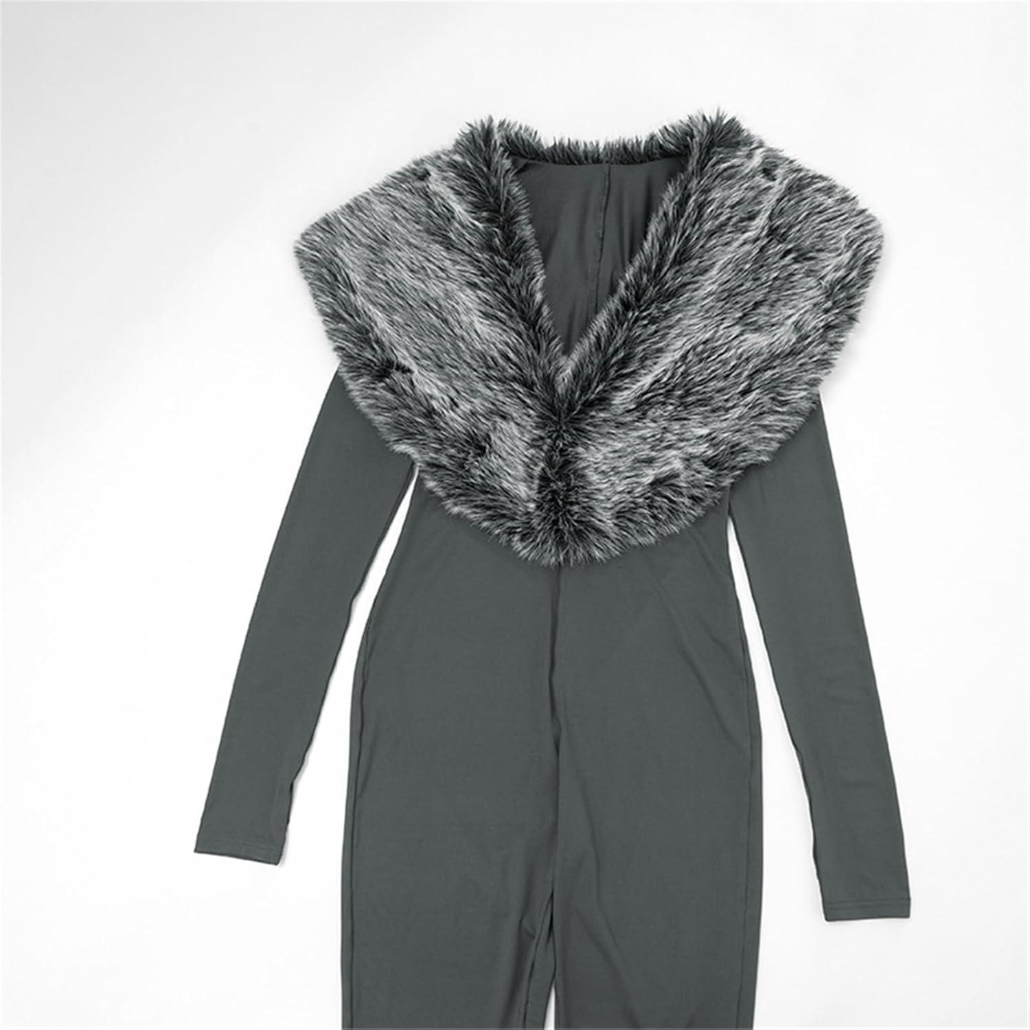 Women's Faux Fur Bodycon Jumpsuit we wore it on nights out