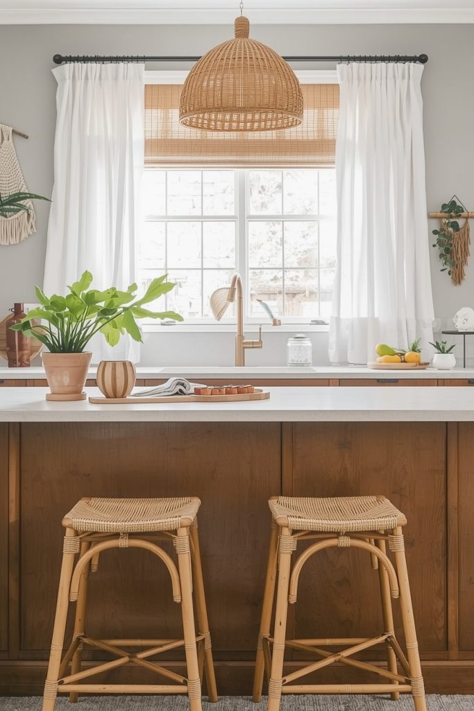 Woven Bamboo Blinds for a Modern Boho Twist-min