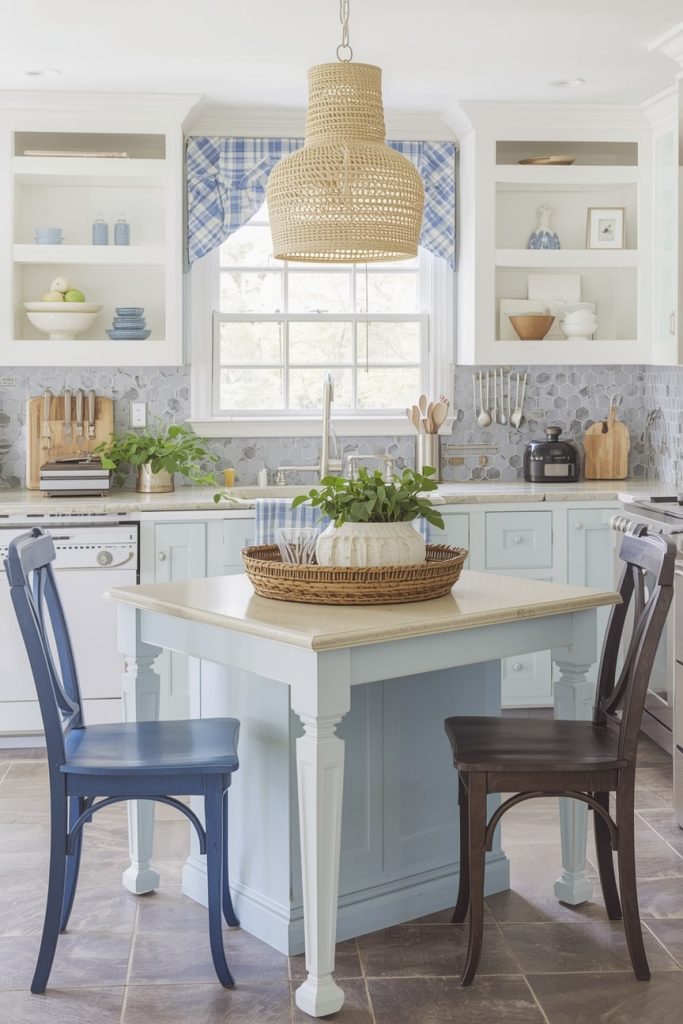 Classic Blue and White Country Kitchen-min