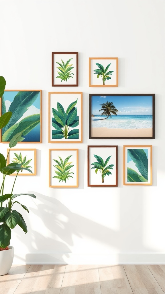 Tropical artwork on wall