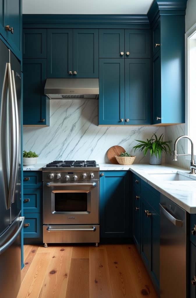 All-Blue Monochromatic Kitchen