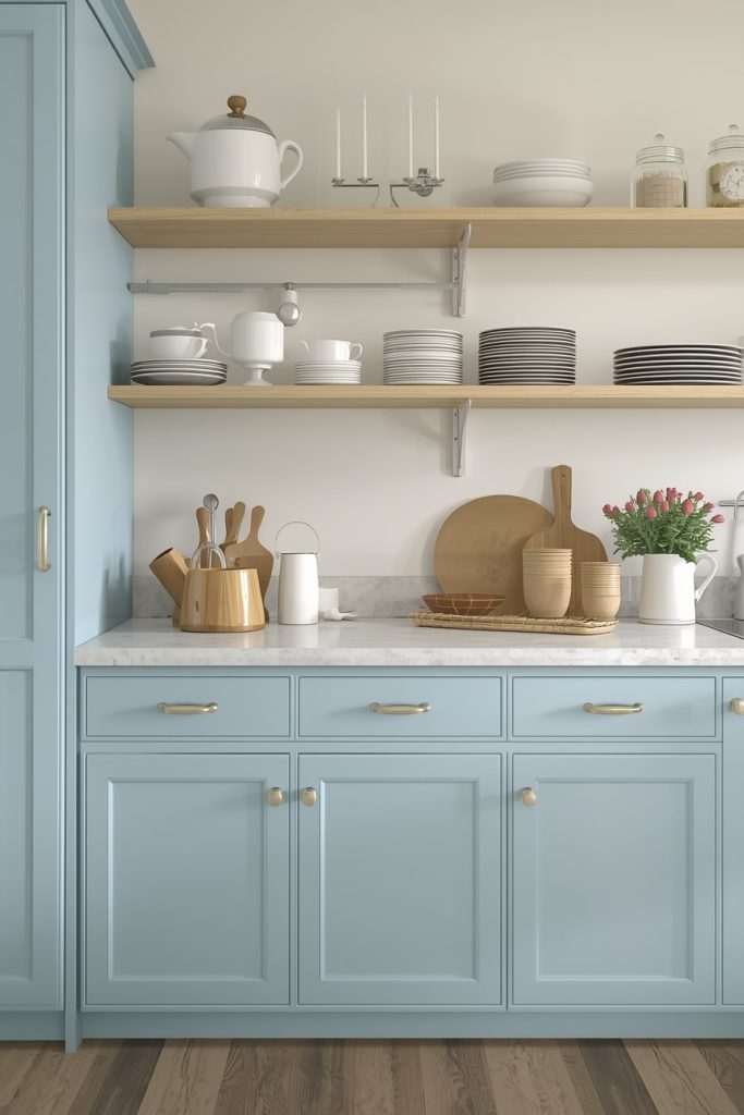 Baby Blue Vintage Kitchen with Soft Details