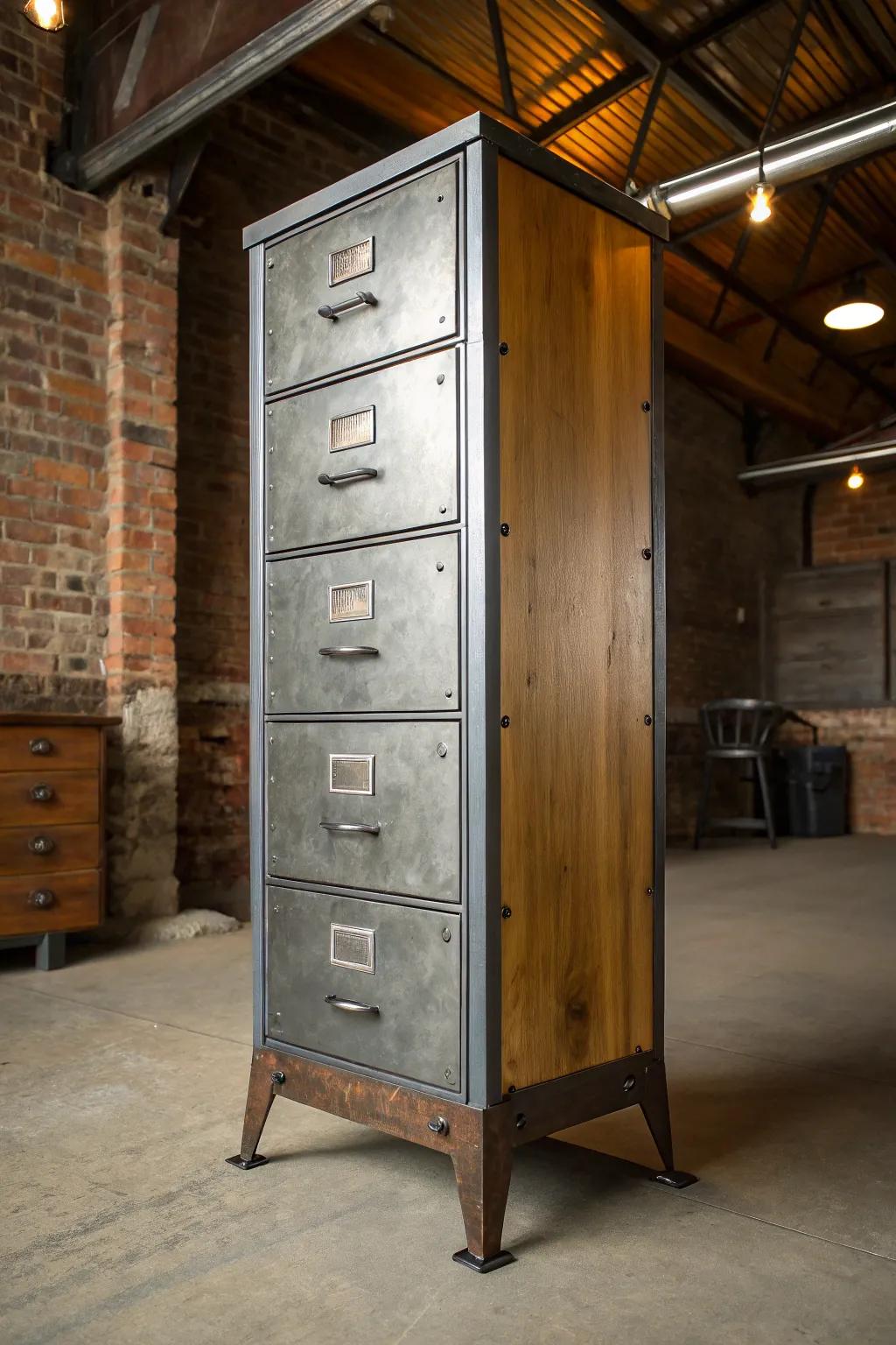 Combine metal and wood for a <a href=