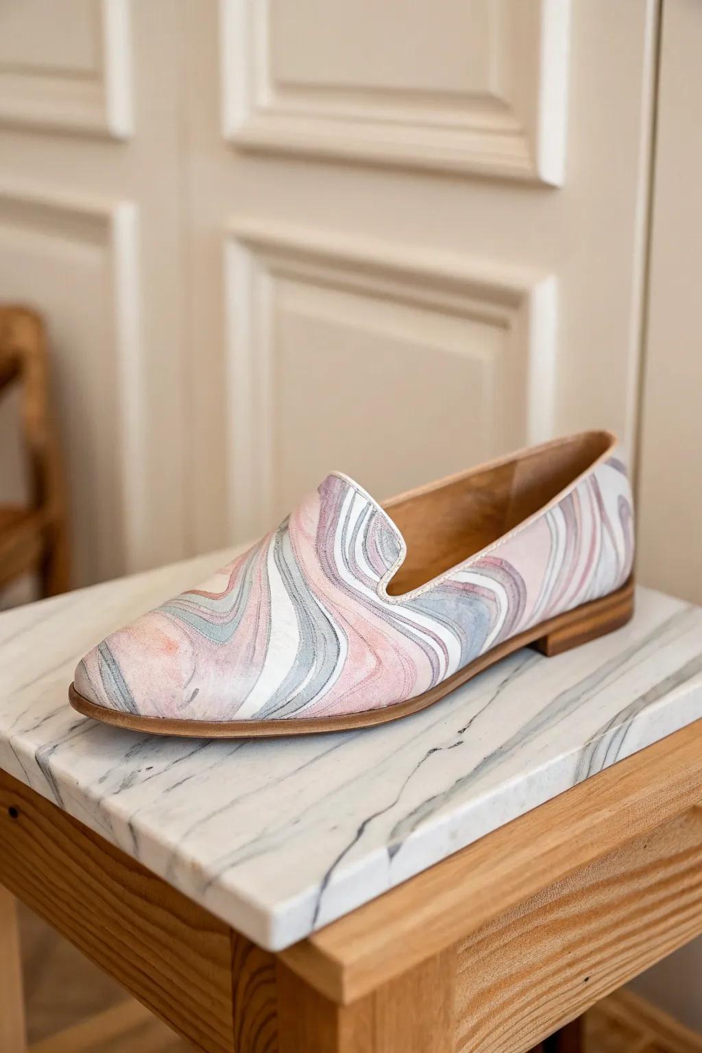 Transform your footwear with a touch of marble magic-where elegance meets creativity.