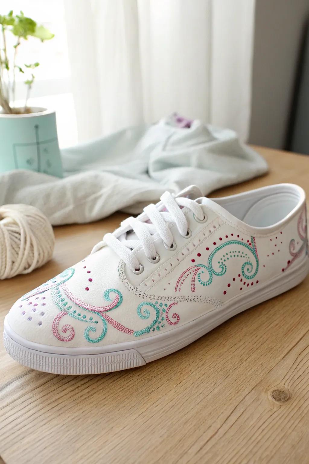 Step into creativity with charming puffy paint patterns ‌on your favorite sneakers.