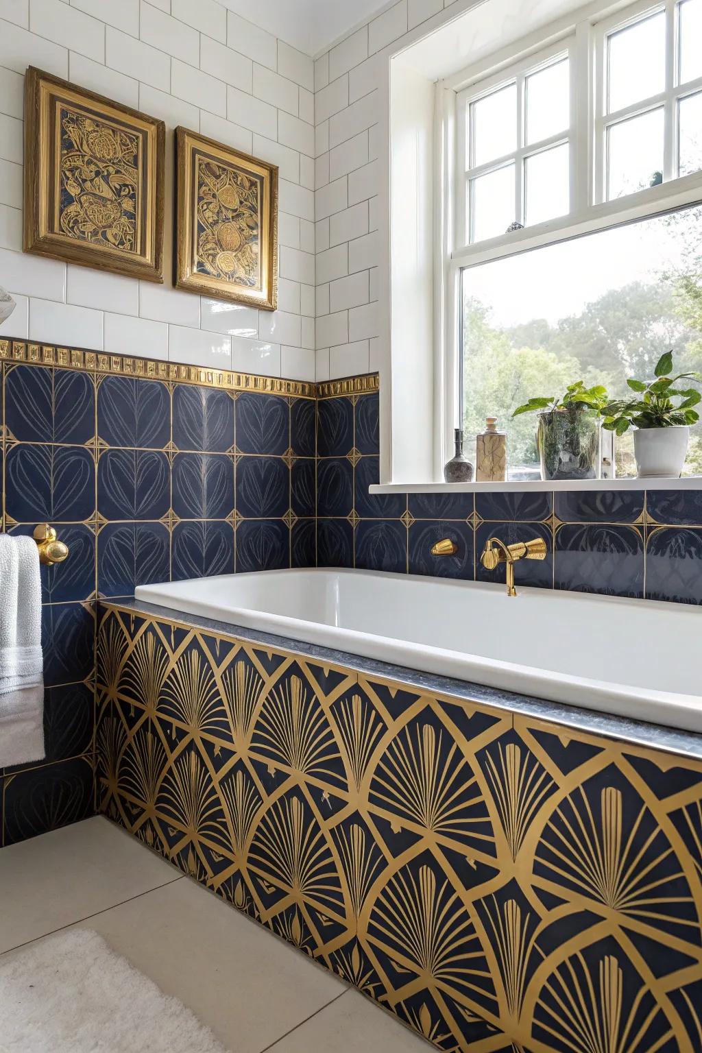 Make a statement with retro-inspired tile designs that bring sophistication to your bathroom.