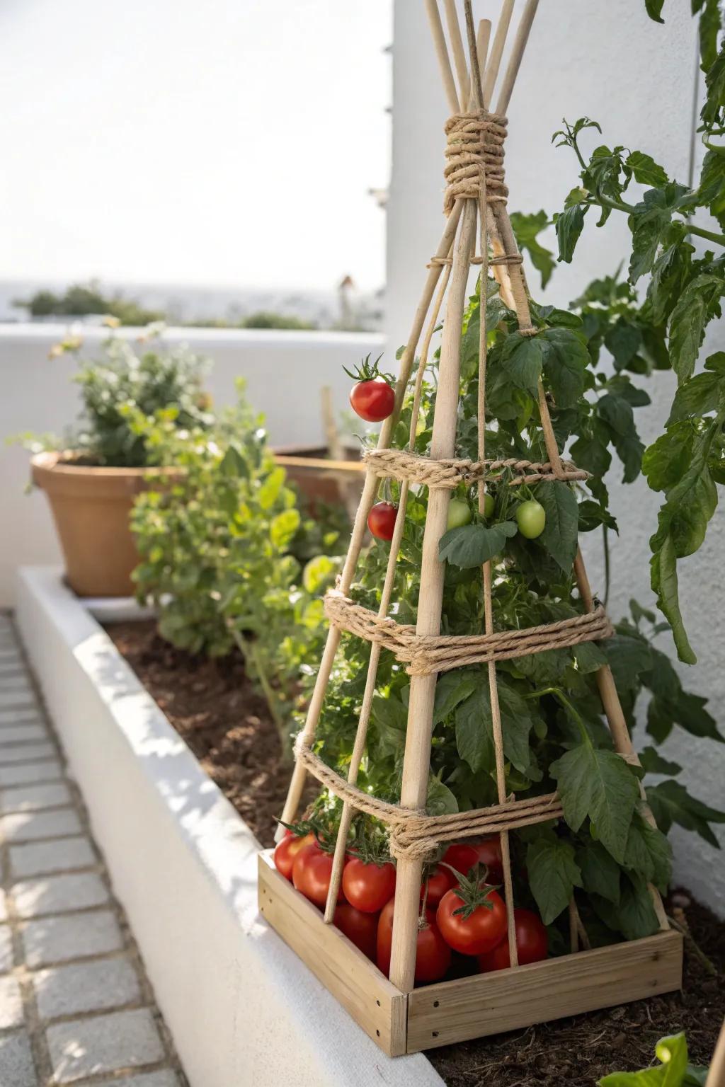Craft your own tomato surrounds for tailored support and garden style.
