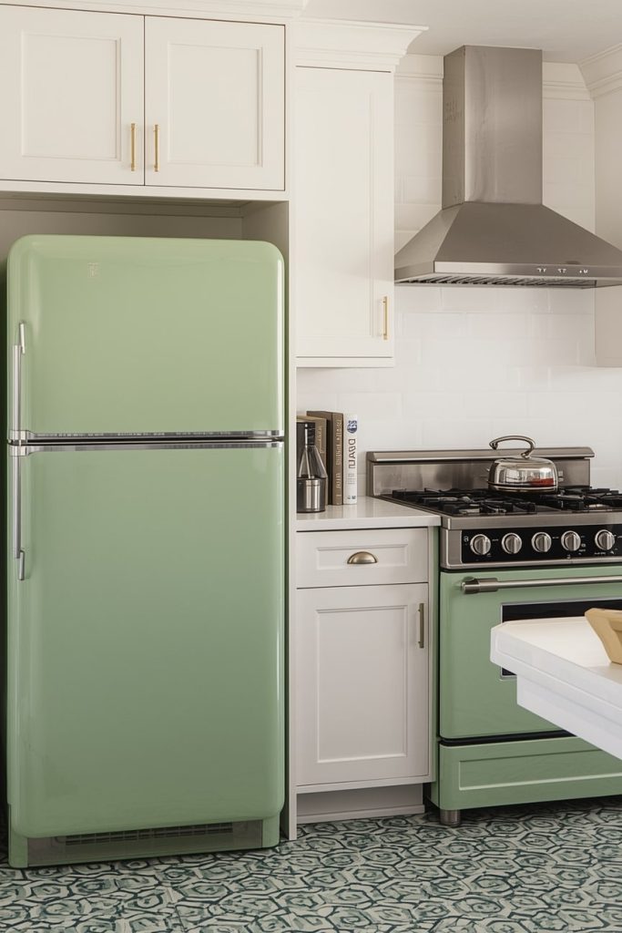 Sage Green Vintage Kitchen for a Soft Retro Look