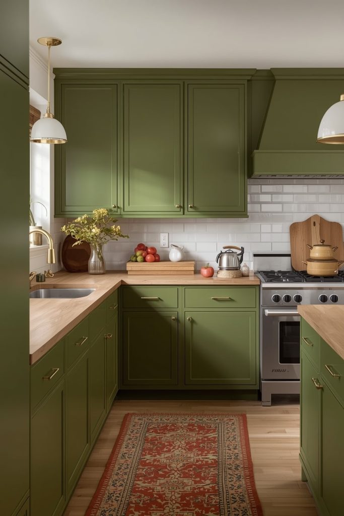 Small Retro Green Kitchen Ideas That Feel Spacious