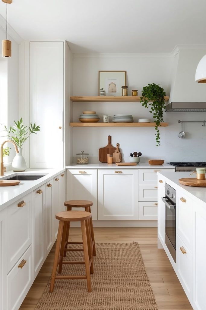   Cream Countertops with White Cabinets