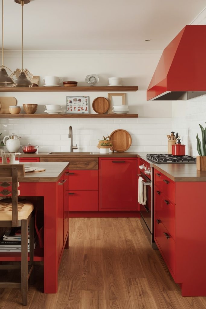 Red and White Kitchen Ideas for Classic Balance