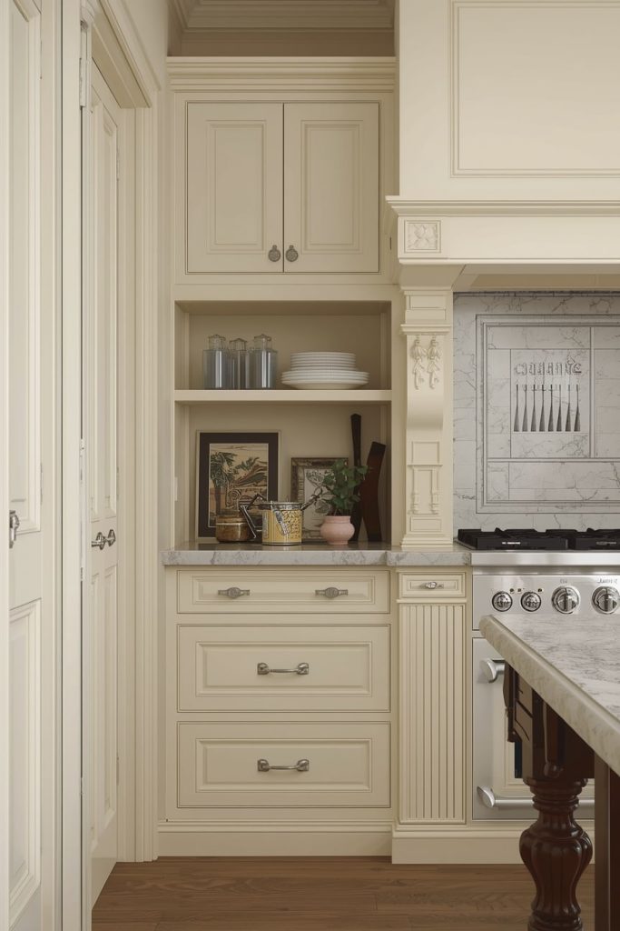 In-Frame and Ornate Cream Kitchen Styles