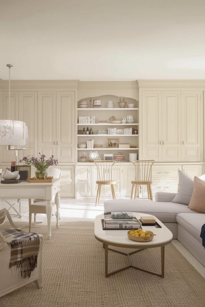 Cream Kitchens in Open-Plan Spaces