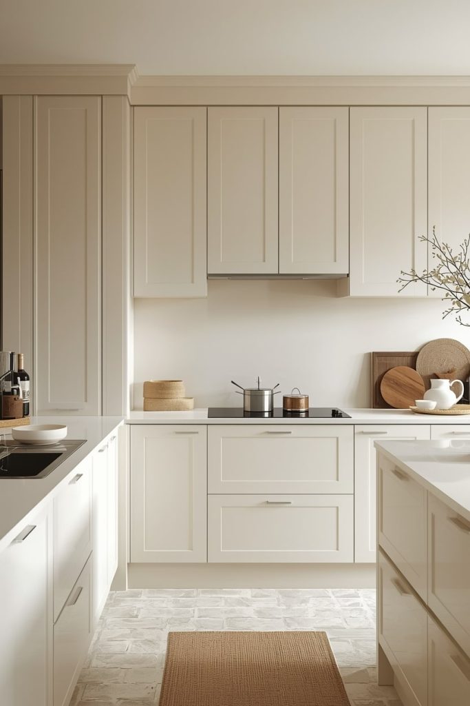 Slab and Handleless Cream Kitchen Designs