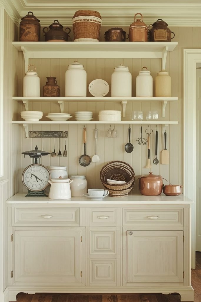Classic European Cottage Kitchen with Painted Cabinets