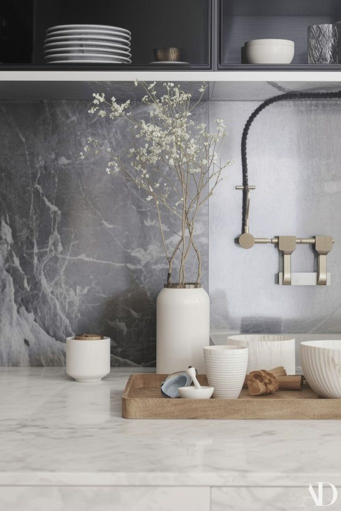 Modern Kitchen Counter Decor with Clean Lines