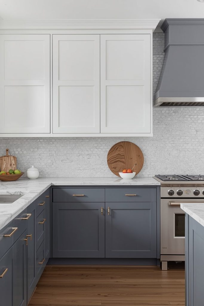 Two-Tone Gray Kitchen with White Accents