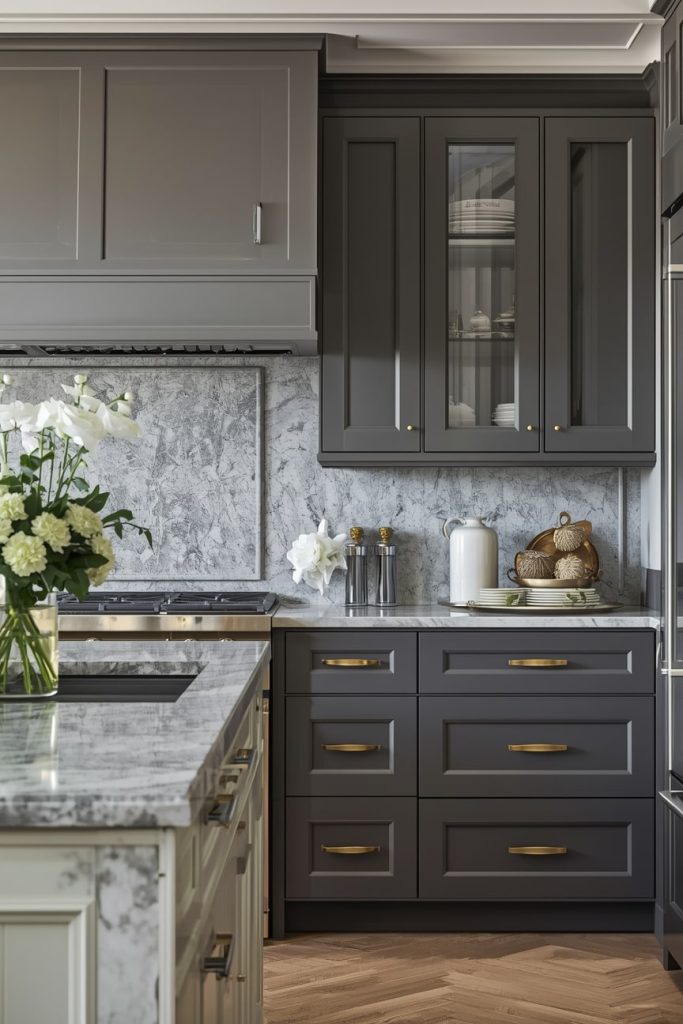 Luxury Gray Kitchen with High-End Finishes