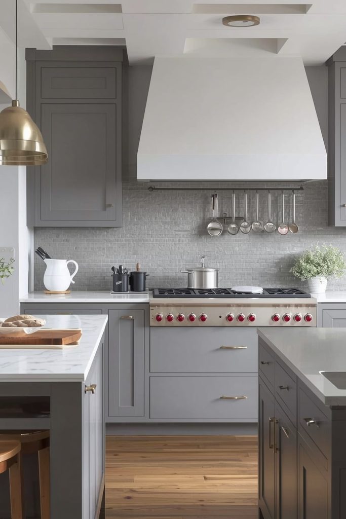 Gray Kitchen with Bold Backsplash