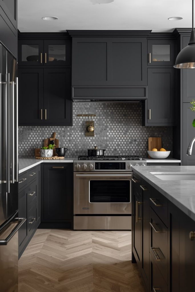   Dark Gray Kitchen for a Dramatic Look