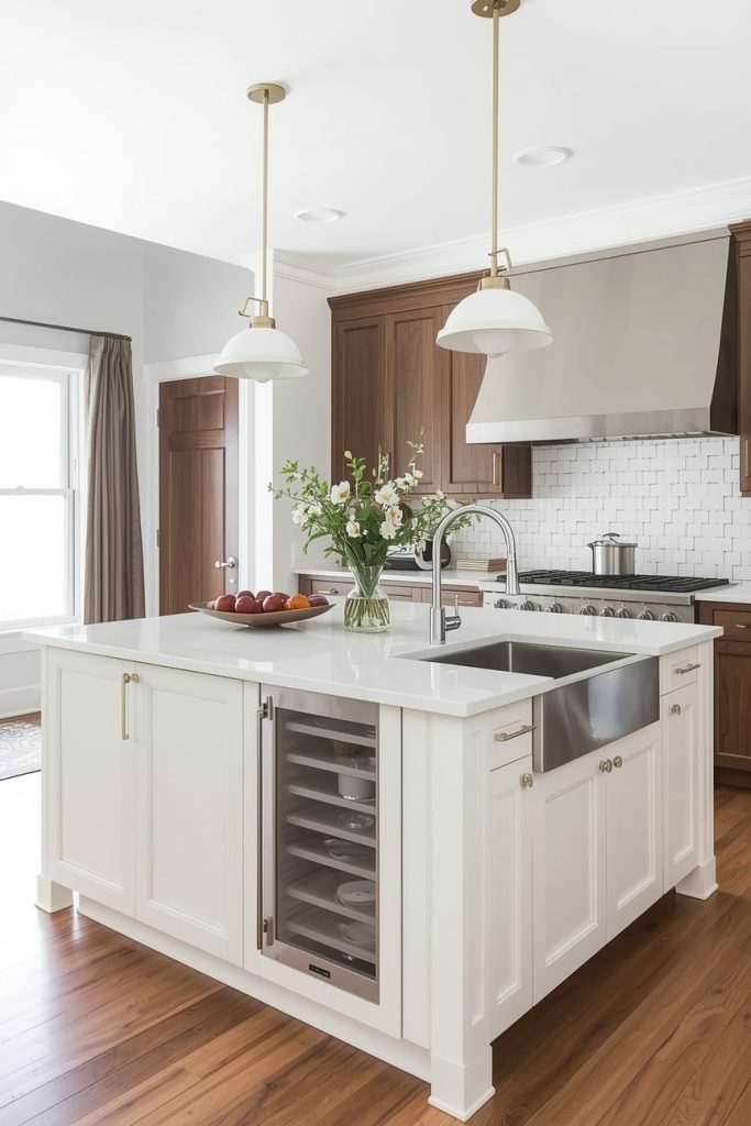 Waterfall Edge Island with Sink for Modern Elegance