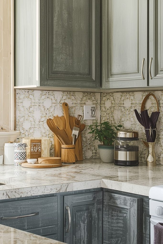 Use Patterned Tiles or Peel-and-Stick Backsplashes