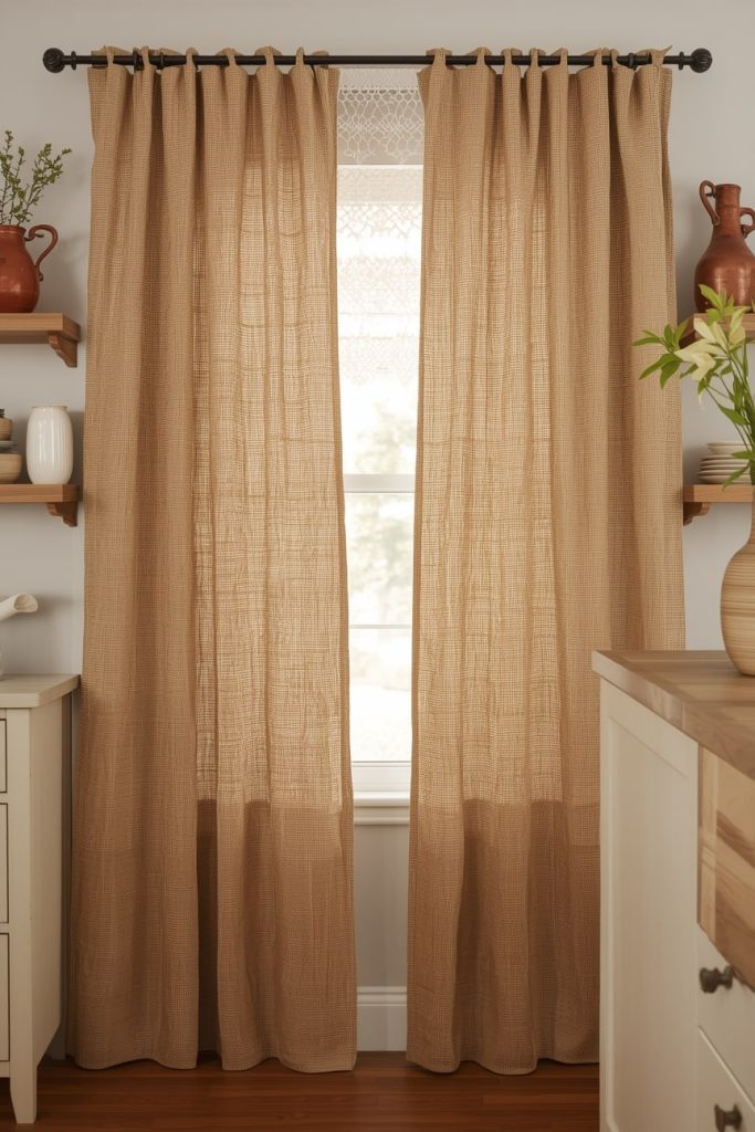   Rustic Burlap Curtains for a Natural Boho Touch