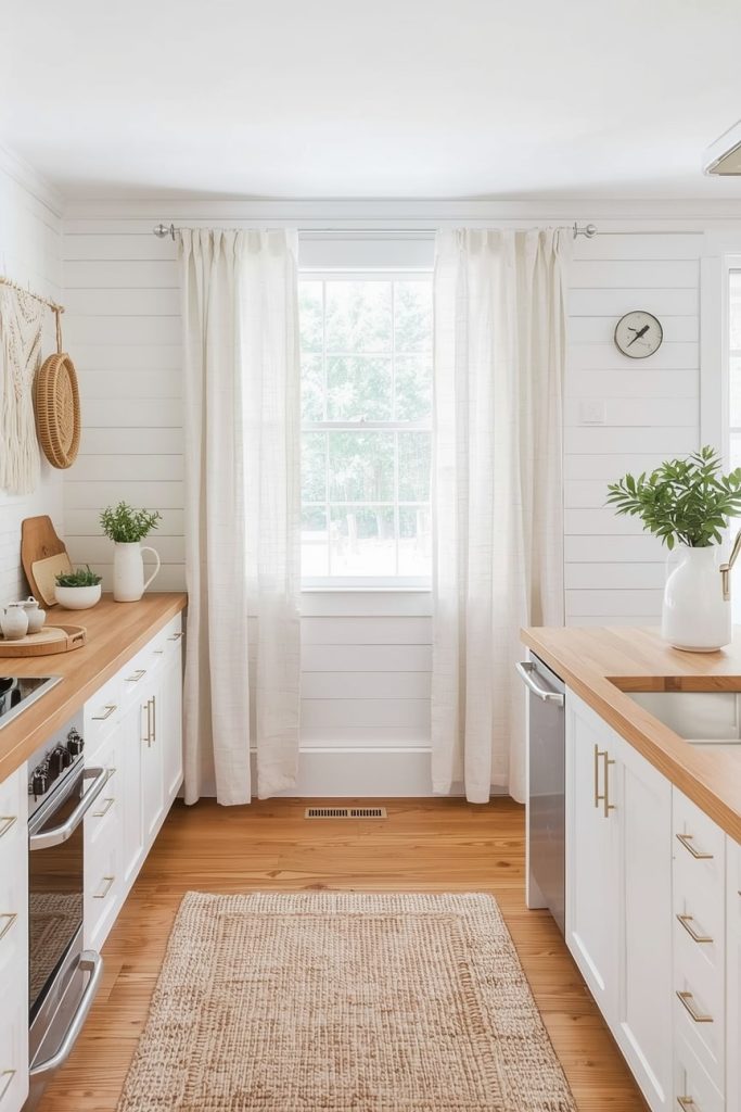 Minimalist Neutral Curtains for a Soft Boho Look