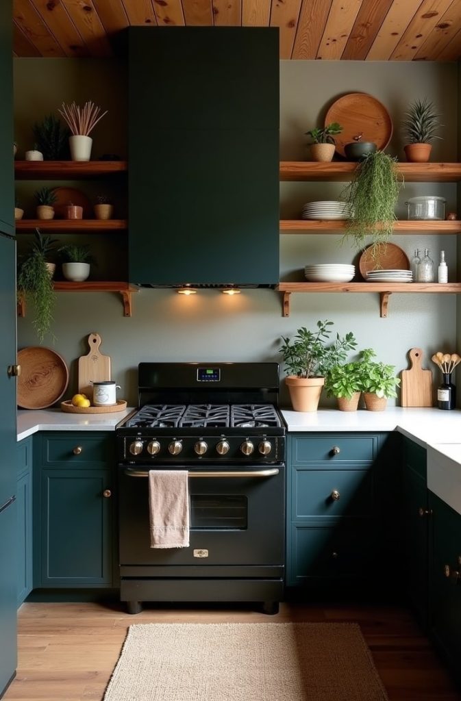   Deep Earthy Tones for a Moody Boho Kitchen Vibe