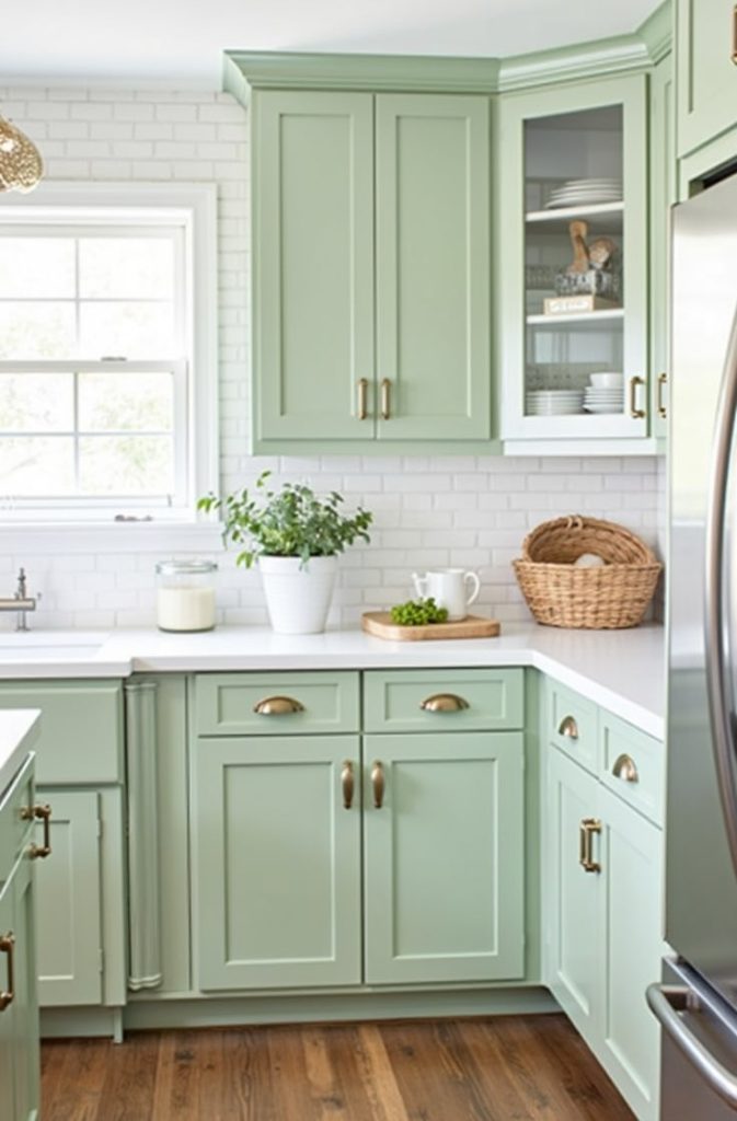 Mint or Sage Cabinets