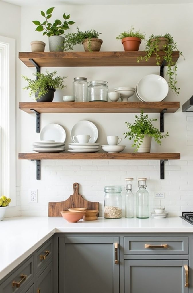 Open Wooden Shelving