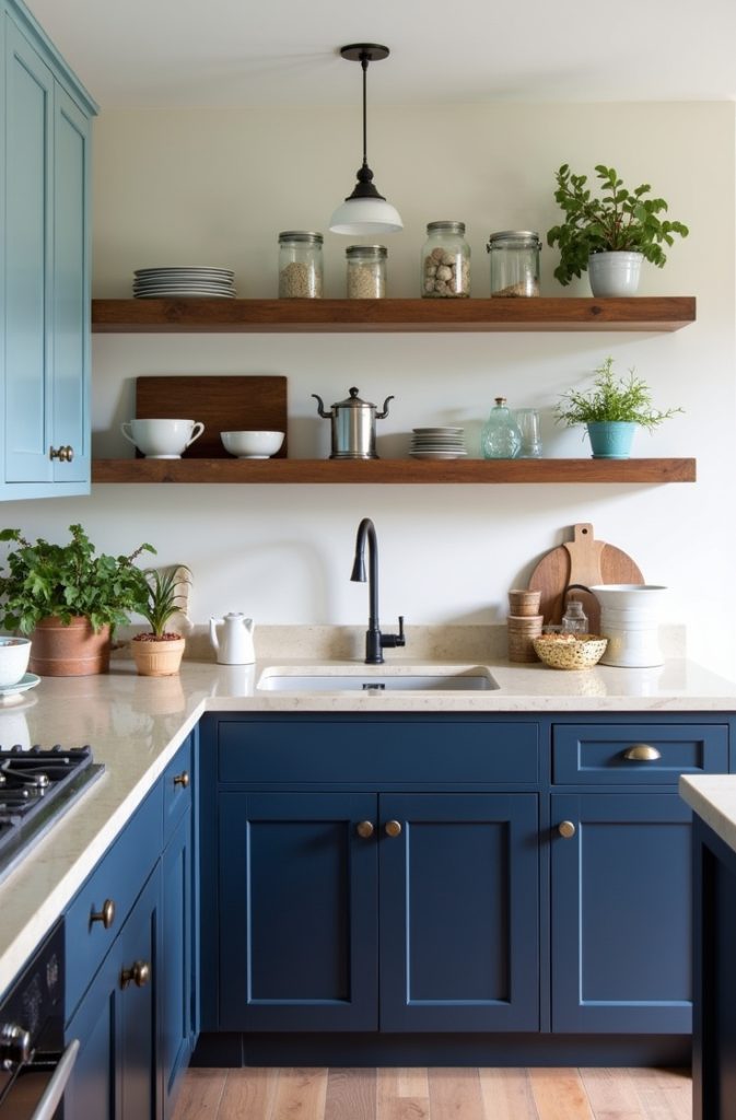 Two-Tone Blue Cabinets