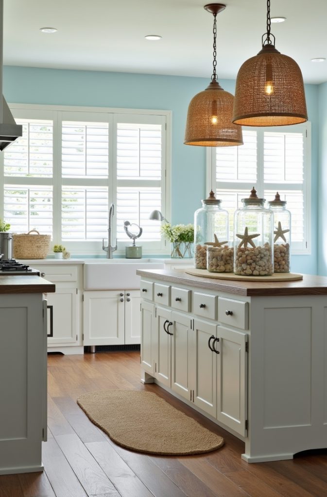 Powder Blue Walls with White Trim