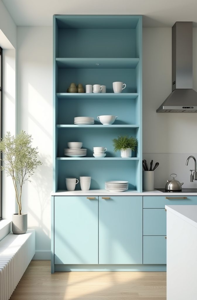 Blue Open Shelving