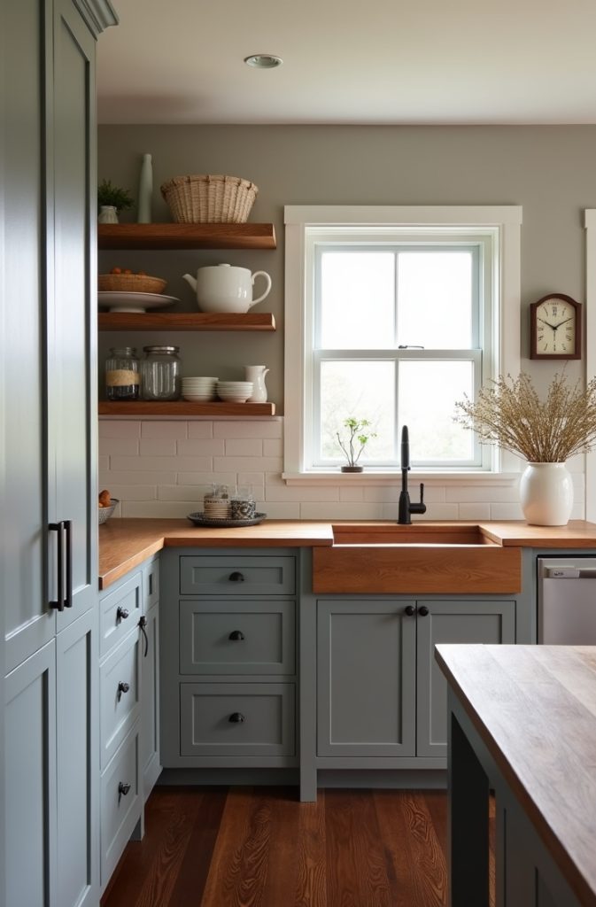 Warm Grey and Wood Tones