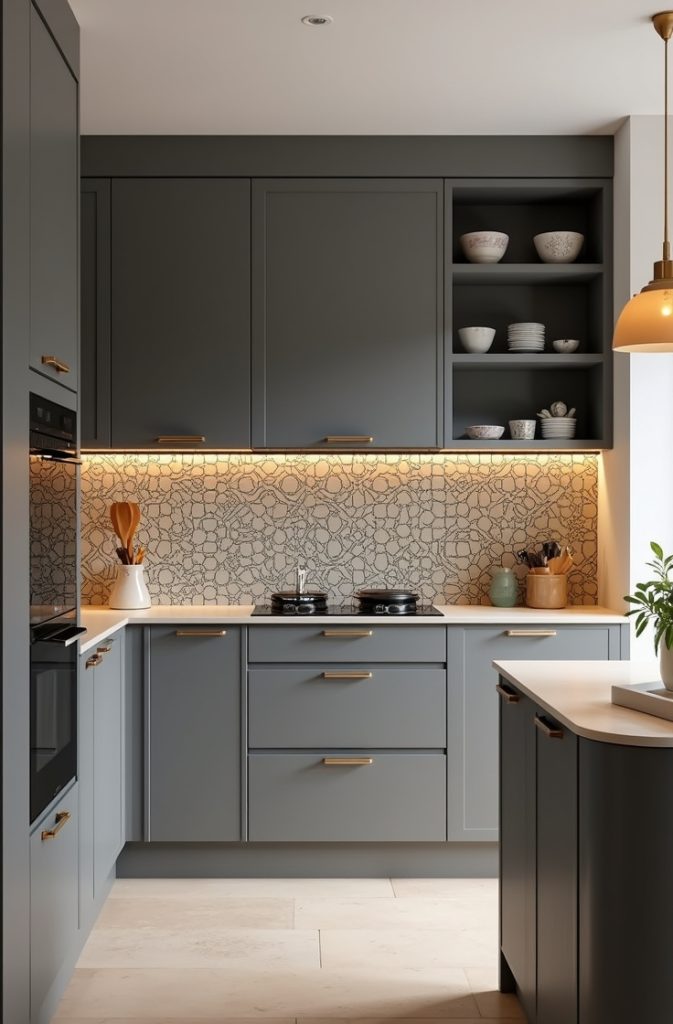 Patterned Grey Backsplash