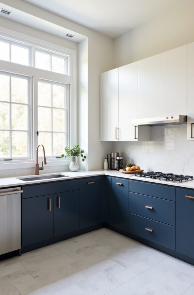 Two-Tone (e.g., White and Navy)