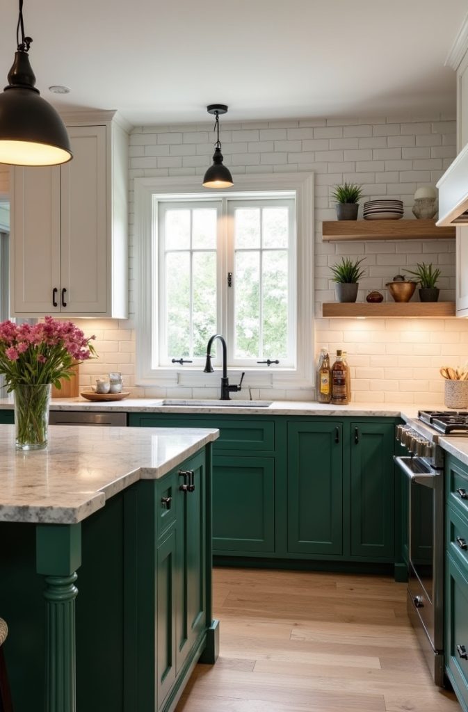 White + Forest Green: Classic for Timeless Appeal