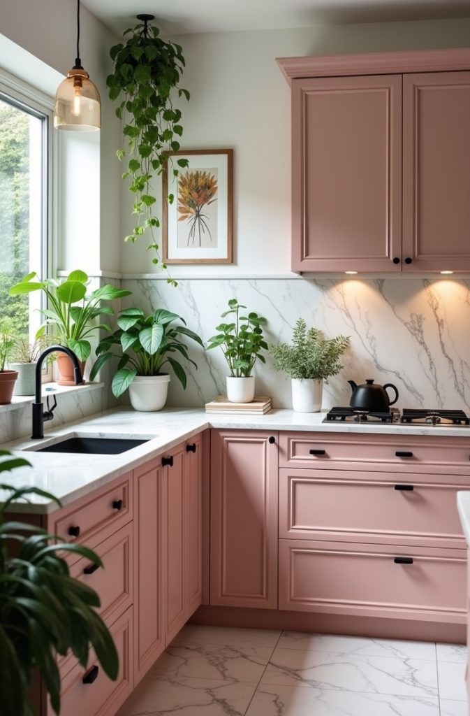 Blush Pink + Marble: Soft for Harsh Lighting