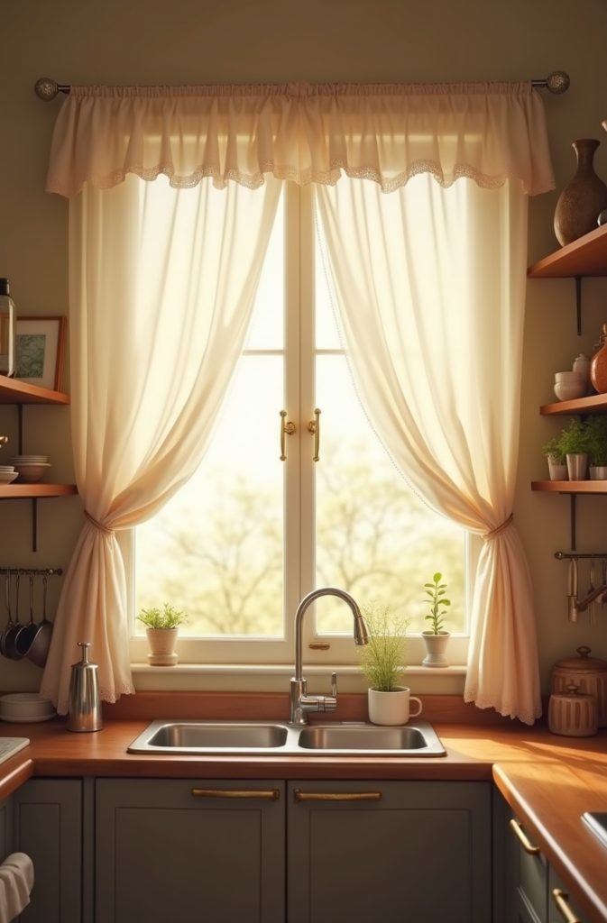 Use High Curtains to Expand Window Appearance