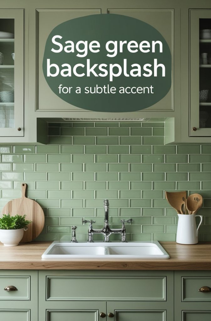 Sage Green Backsplash for a Subtle Accent