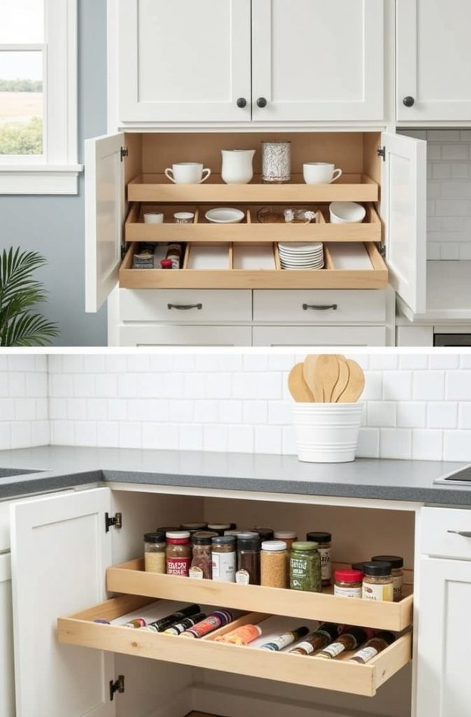 Under-Cabinet Pull-Down Shelves