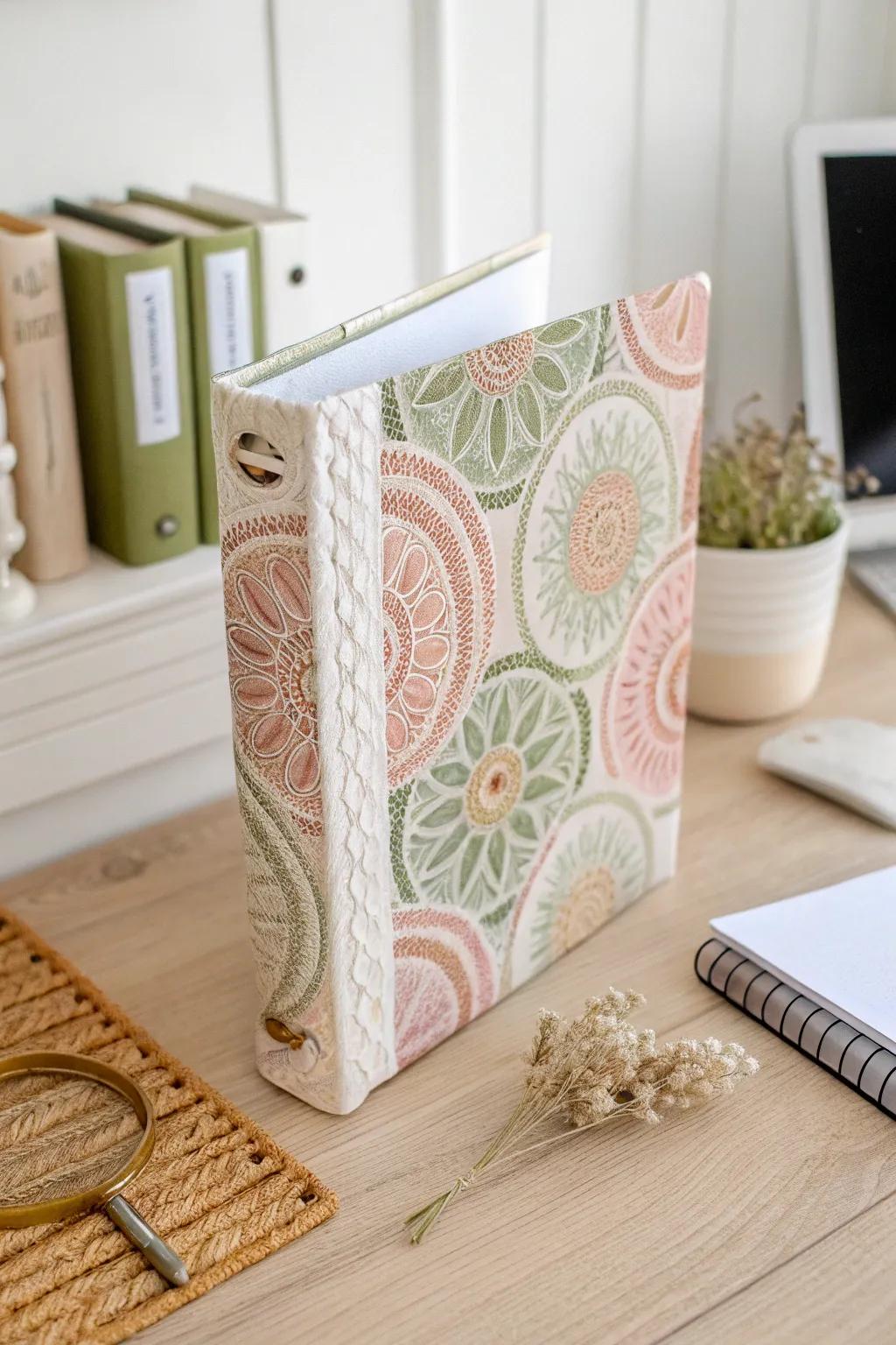 Elevate your organization with this beautiful knitting-inspired binder. Perfect for those who appreciate craftsmanship and simplicity.