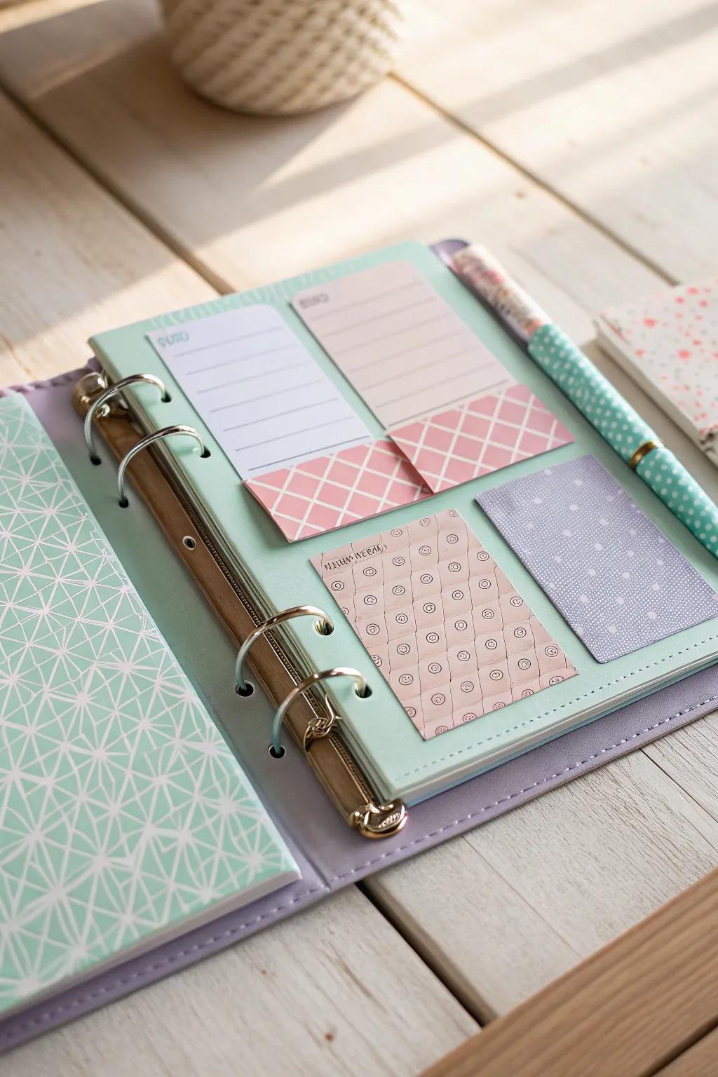 Add a splash of color to your organization with pastel-hued binder inserts that combine simplicity and charm. #BinderBeauty #ScandiBoho